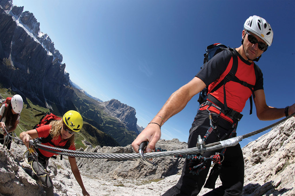 Ferrata near Passo Gardena