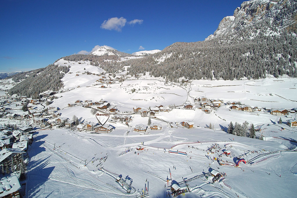 Ski slopes in the Dolomites